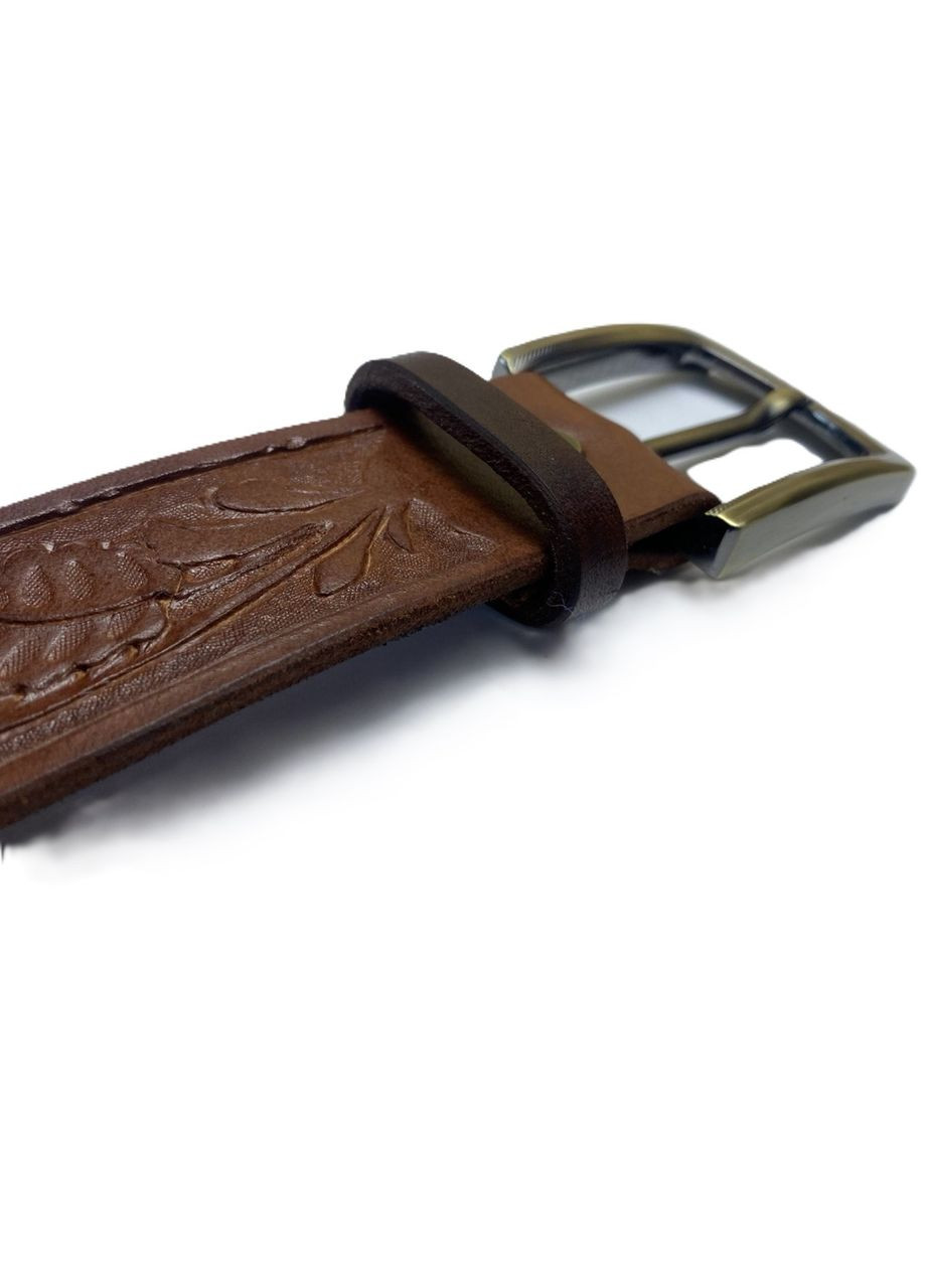 Чоловічий ремінь шкіряний з тисненням Sheridan, 115×4 см, ручна робота, латунна пряжка No Brand (346871742)