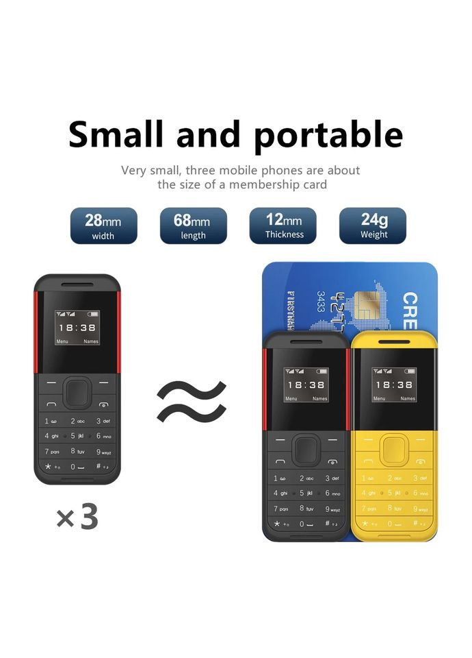 Міні мобільний телефон AIEK BM222 2SIM Жовтий Home (288578989)