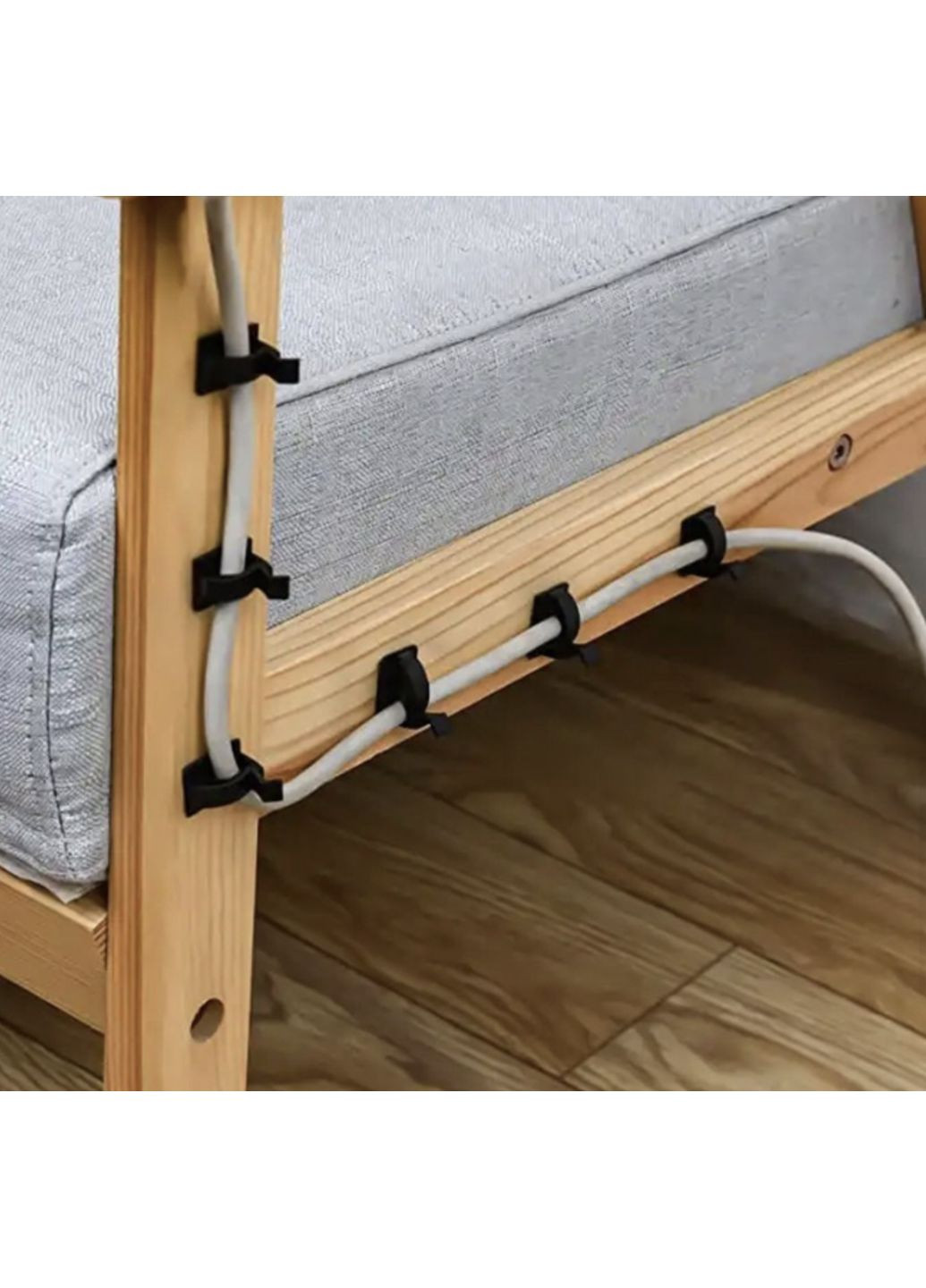 Органайзер клипса фиксатор кабеля держатель для проволоки самоклеящийся 20 шт S Черный OlaN (360547066)