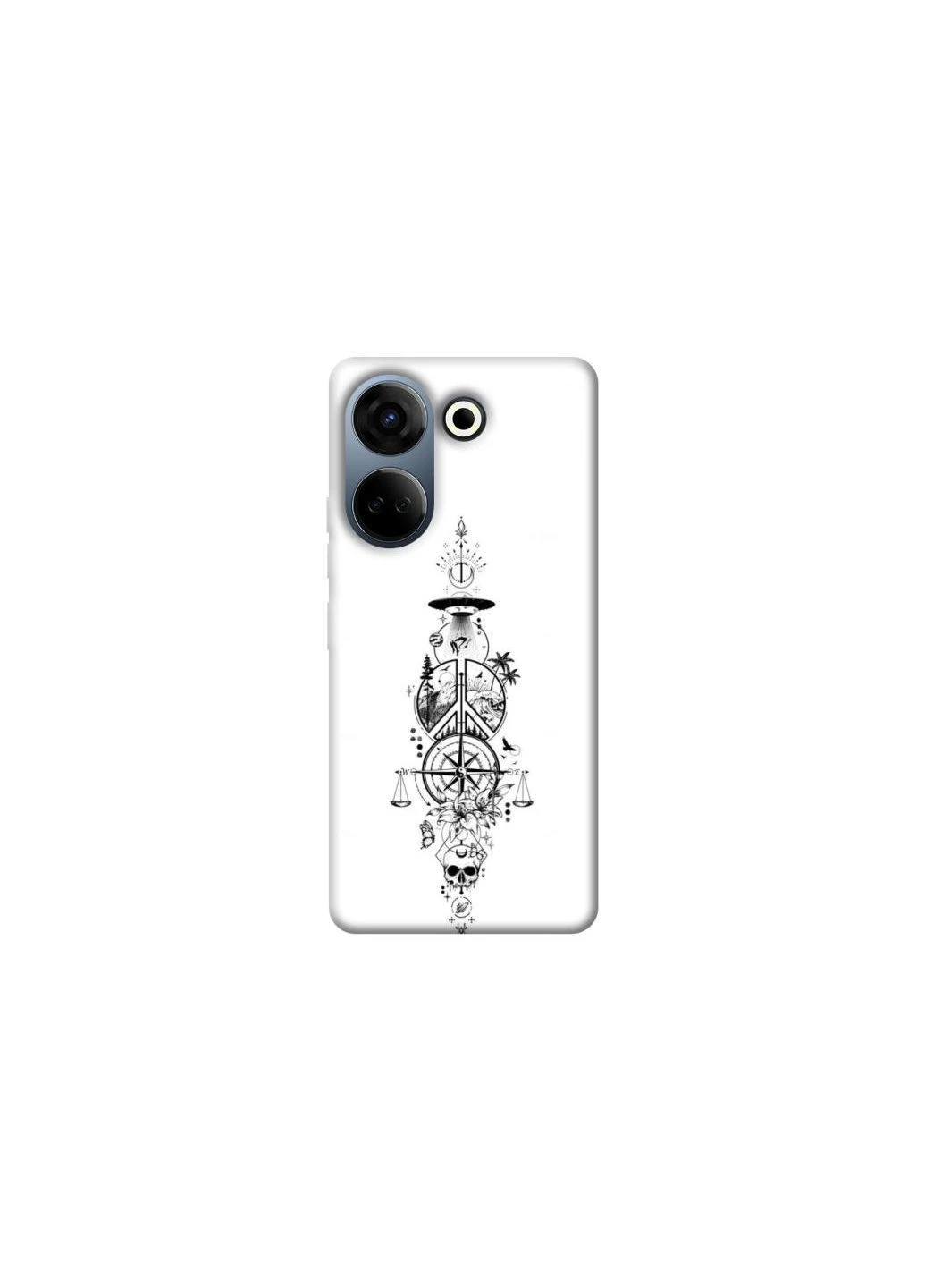 Чехол на TECNO Camon 20 Pro (CK7n) Tattoo ver.7 Frontalka (393369156)