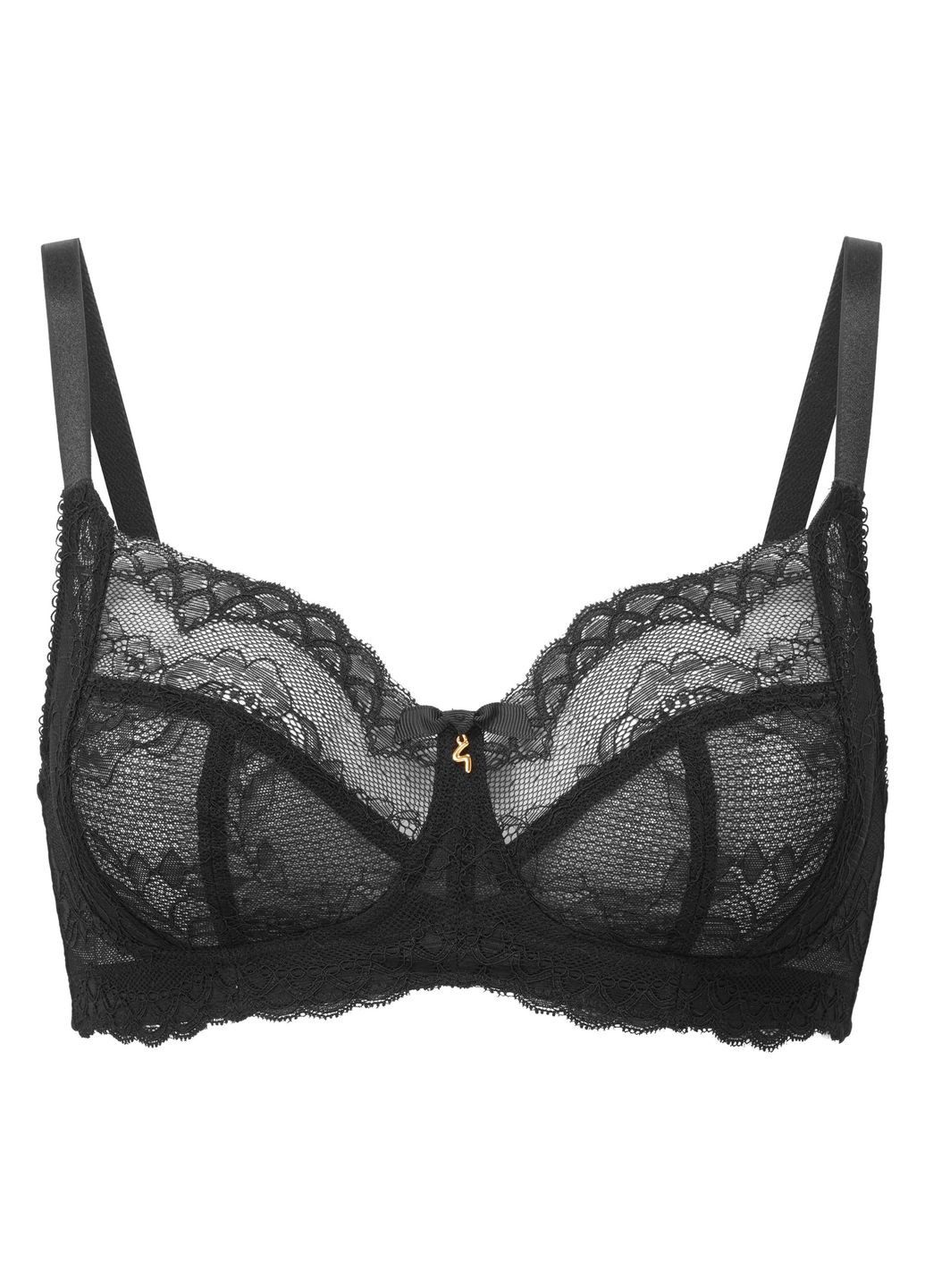 Чёрный балконет бюстгальтер 7738 Gossard без косточек полиамид, полиэстер