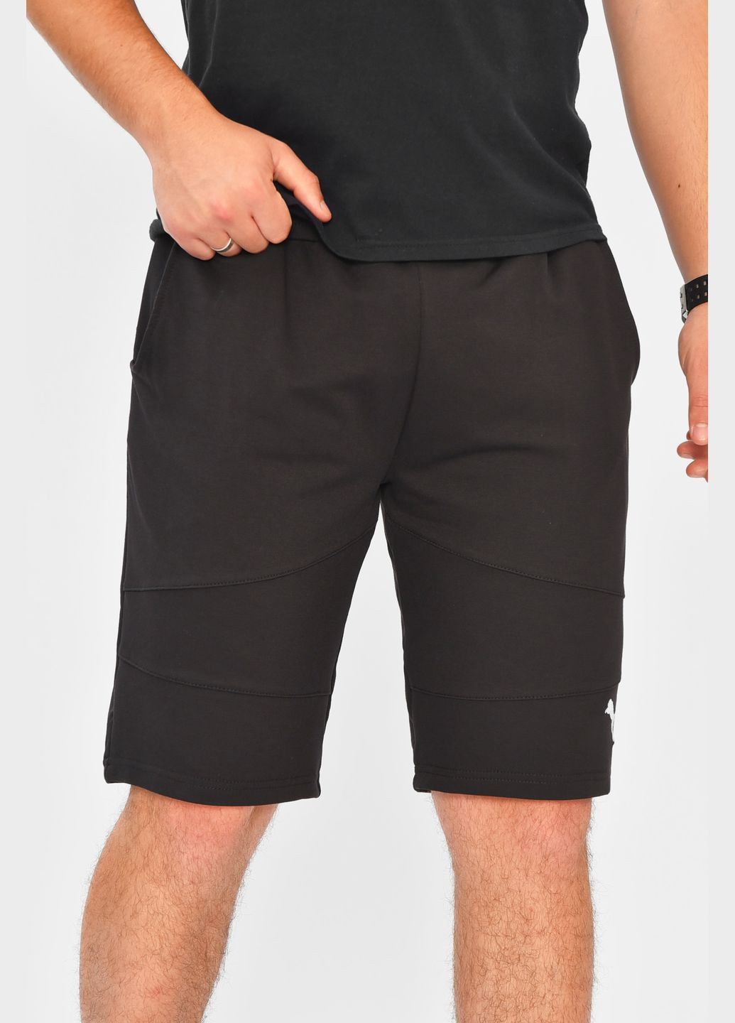 Шорты мужские однотонные черного цвета Let's Shop (341249096)