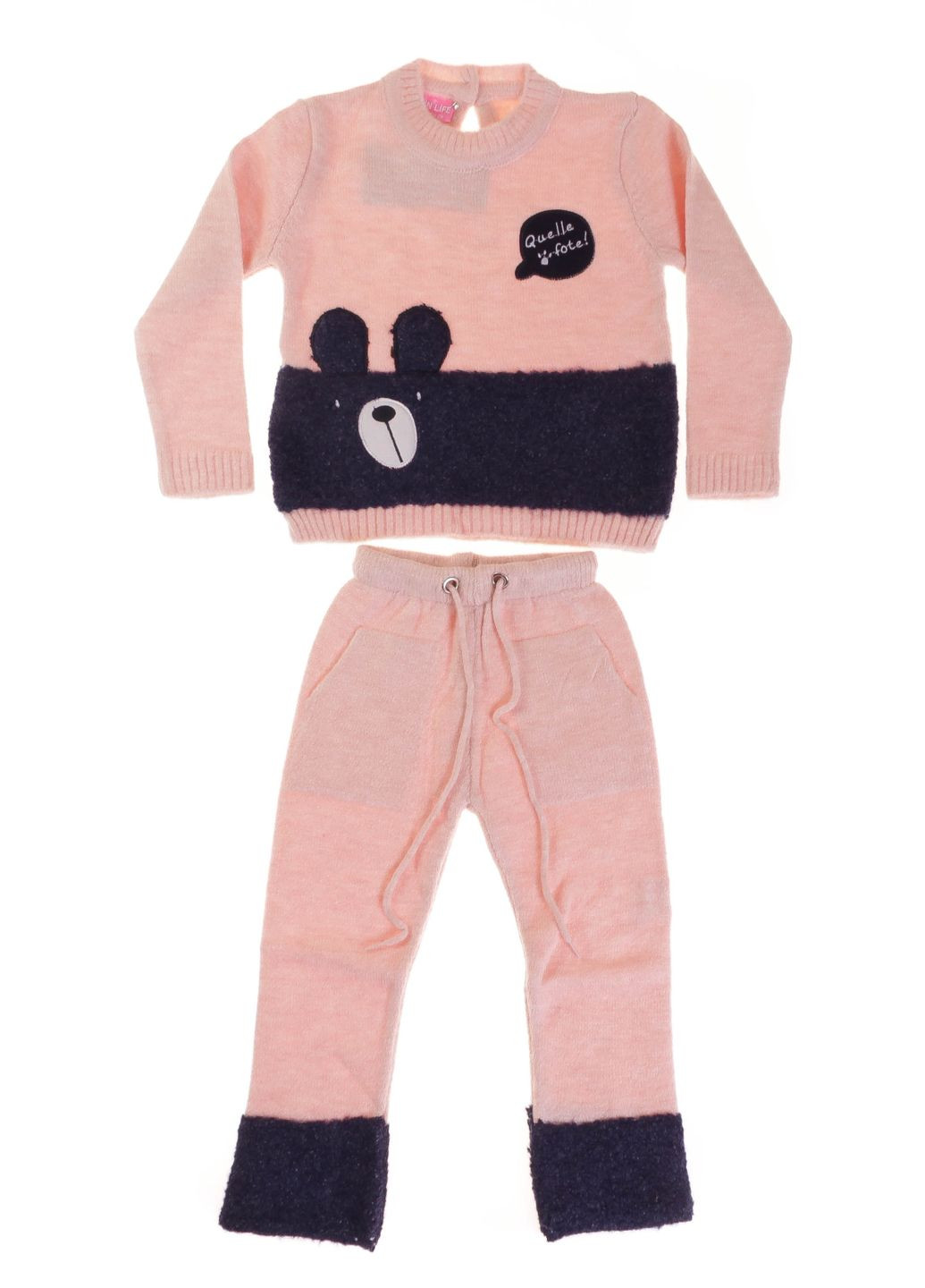 Персиковый зимний джемпер + брюки 3102 меланжевый Rain Life