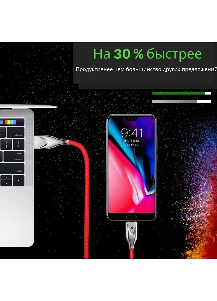 Usb кабель з роз'ємом Lightening 2.4 A, швидка зарядка для iPhone, iPad 1 м ( ) FLOVEME (366666323)