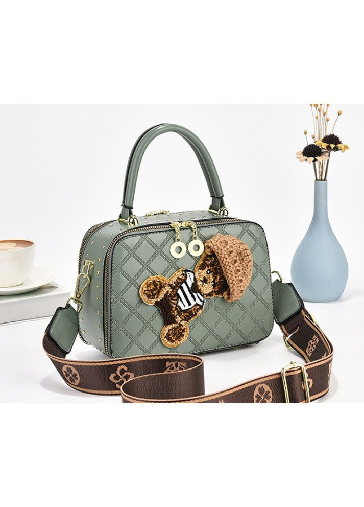 Модна дитяча сумочка на плече з ведмедиком для дівчинки екокожа м'ятна No Brand (351536974)