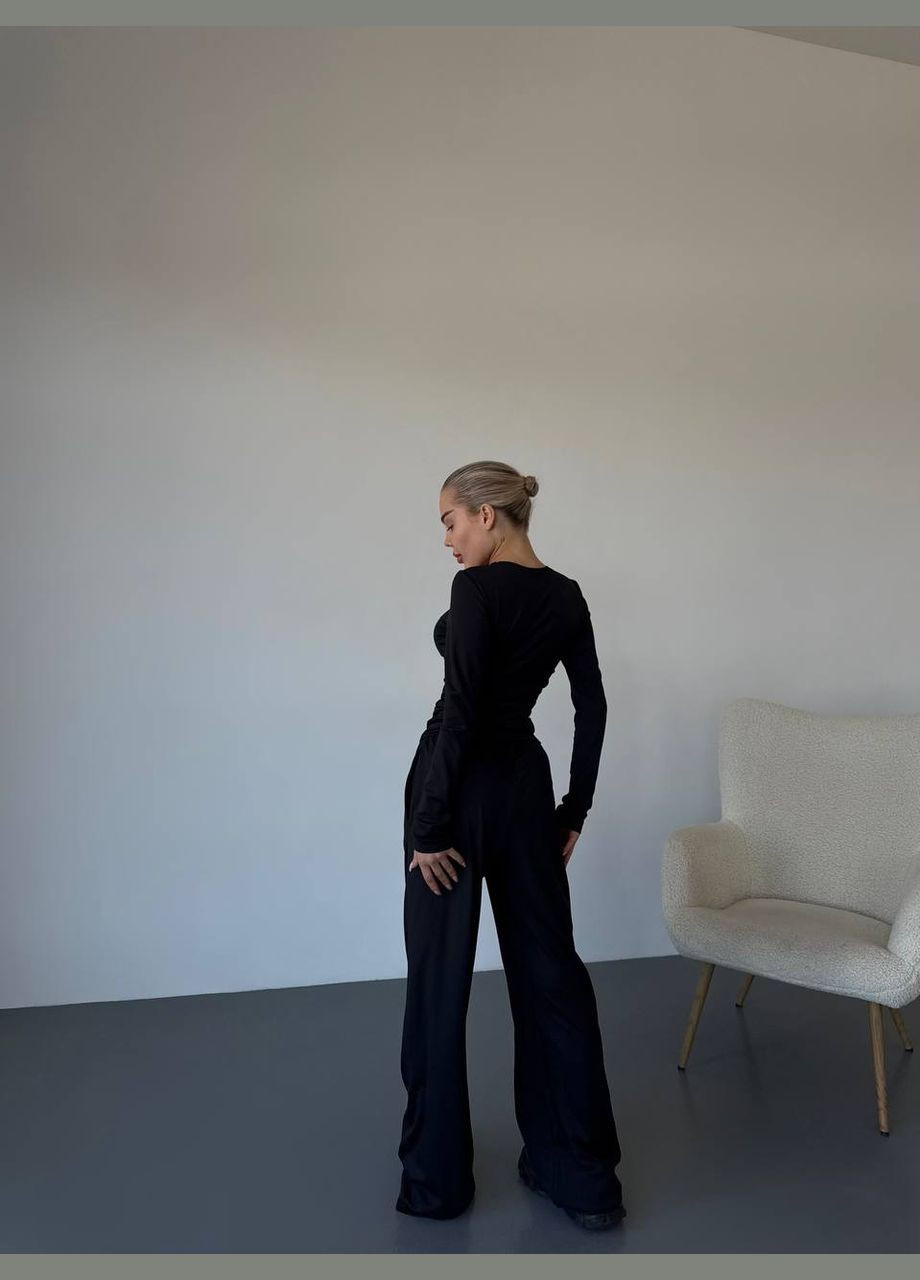 Жіночий костюм двійка штани та кофта з драпіровкою MonCher (330255423)