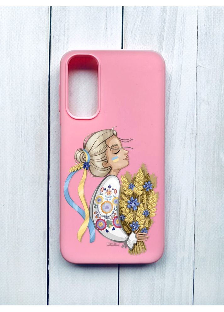 Матовий чохол на Samsung Galaxy A24 Рожевий:: Українка з колосками (принт 173) Creative (360657412)