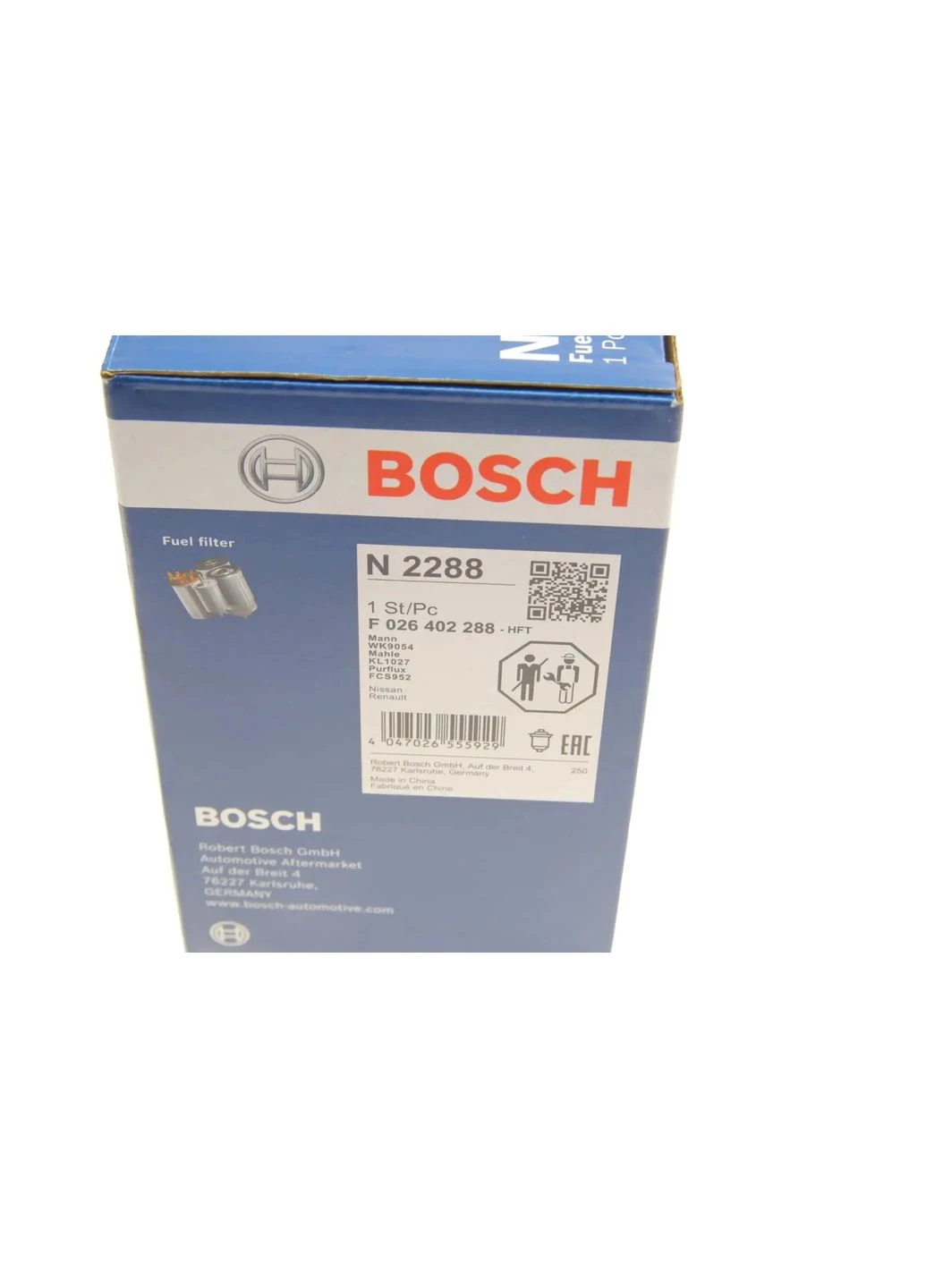 Фільтр паливний Nissan Qashqai II 1.5/1.6dCi 13-/Renault Kadjar 1.5/1.6dCi 15 F 026 402 288 (opt-om) Bosch (366115727)