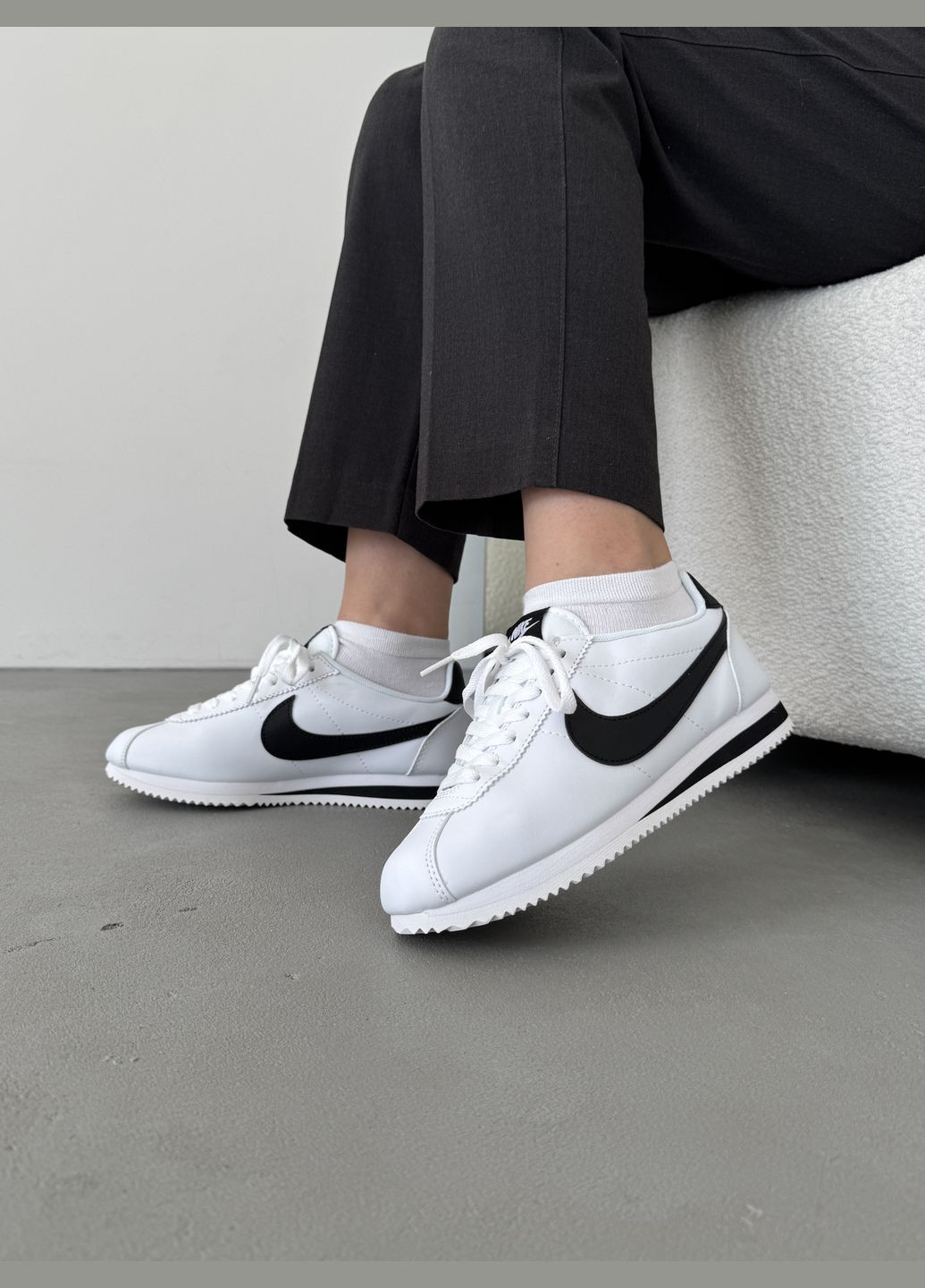 Кросівки жіночі і чоловічі Nike Cortez white | Найк Кортез білий No Brand білі демісезони (316231459)
