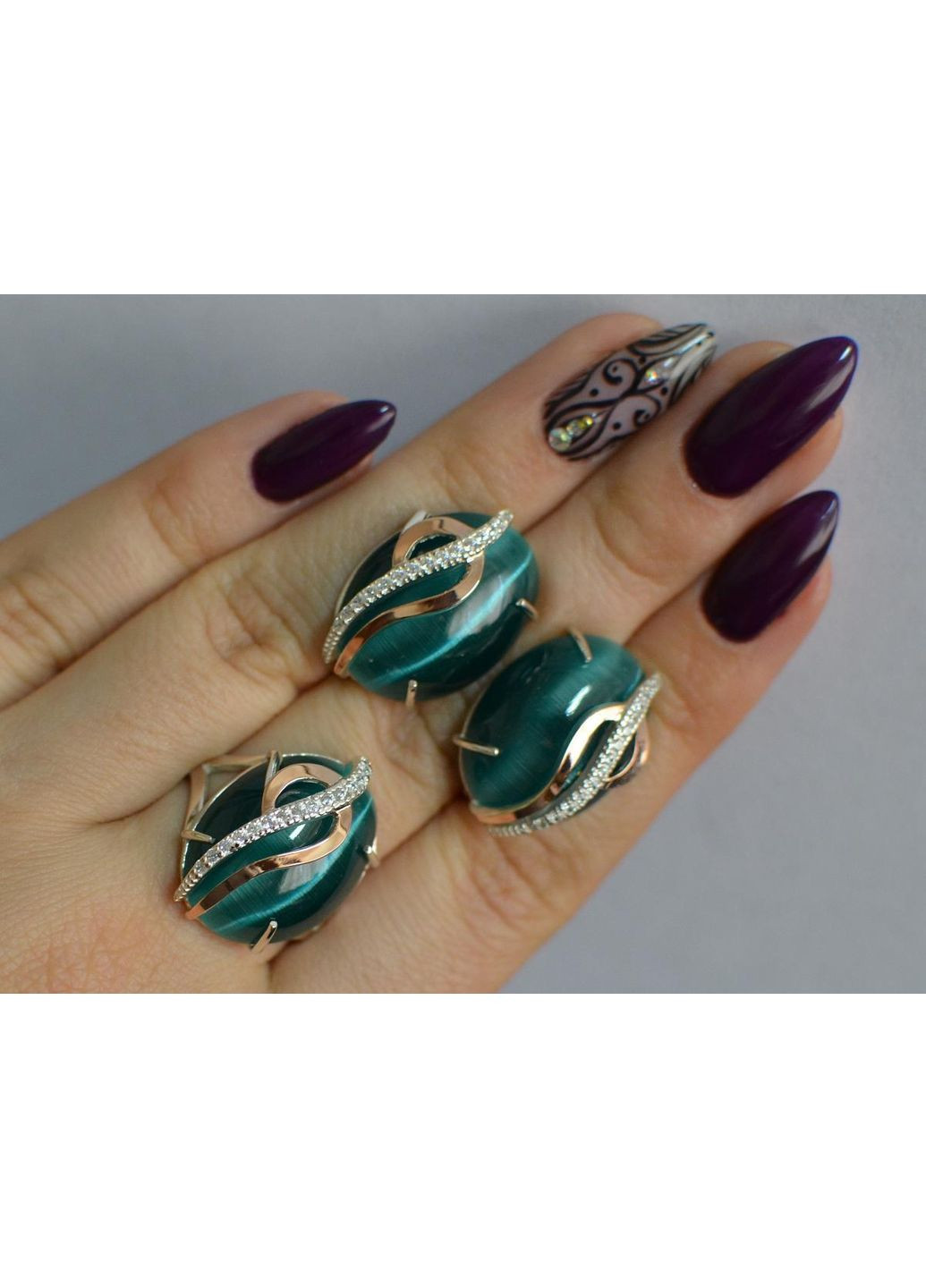 Серебряный комплект с золотыми наклядками Silver Style (367268419)