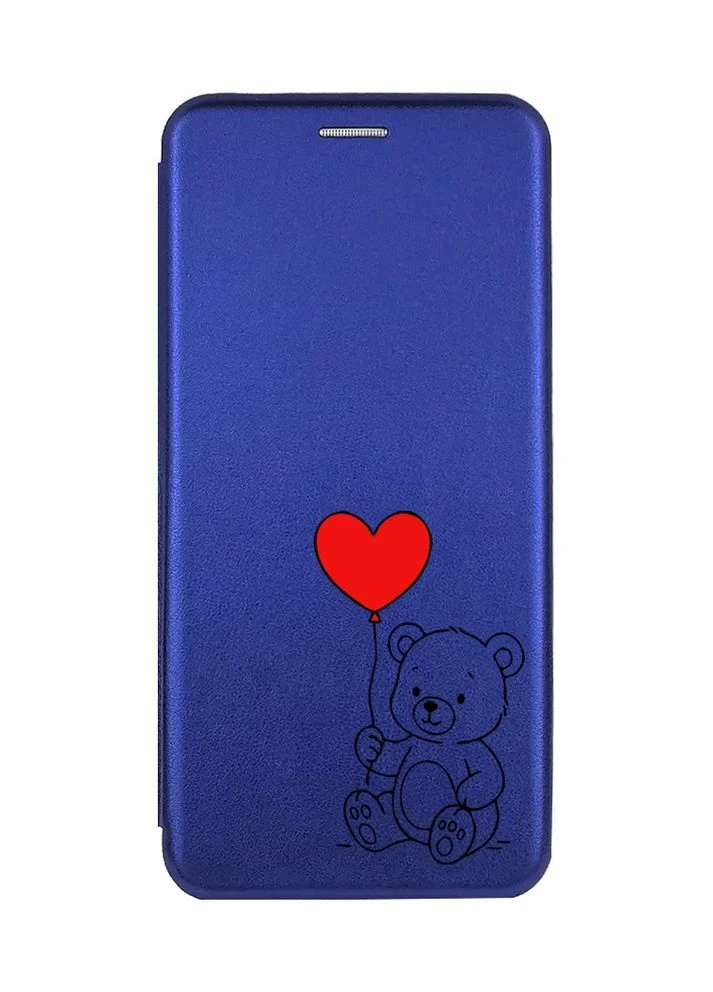 Чохол-книжка синій з малюнком на Samsung Galaxy A14 5G Ведмежатко з сердечком (принт 431) CASE CONTROL (403244669)