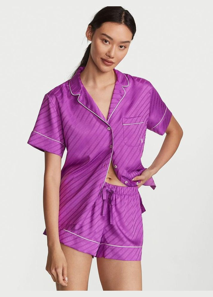 Фиолетовая всесезон пижама сатиновая m фиолетовая Victoria's Secret