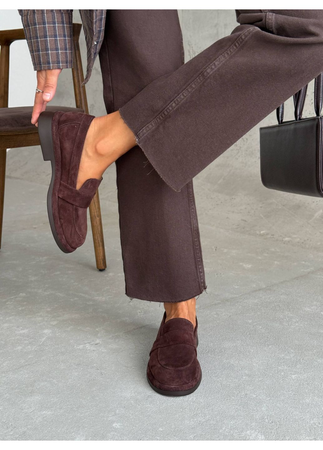 No Brand Лоферы женские NikArt 11698 (шоколадная, натуральная замша, Украина) коричневый з, — (356455383)