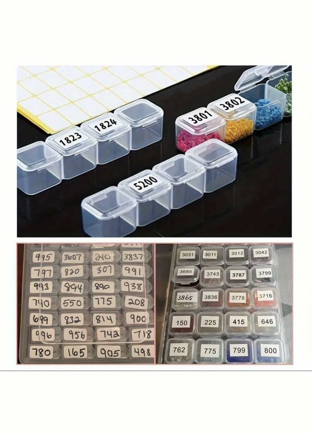 Наклейки на органайзер для алмазної мозаїки 1000шт No Brand (339117018)