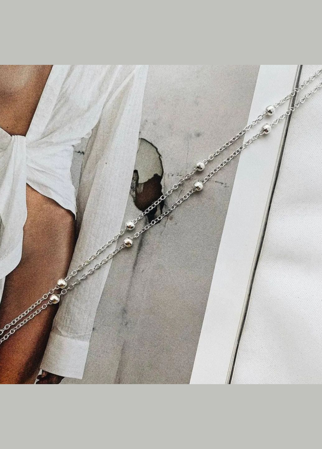 LT - сріблястий No Brand Ланцюжок для окулярів (347585304)