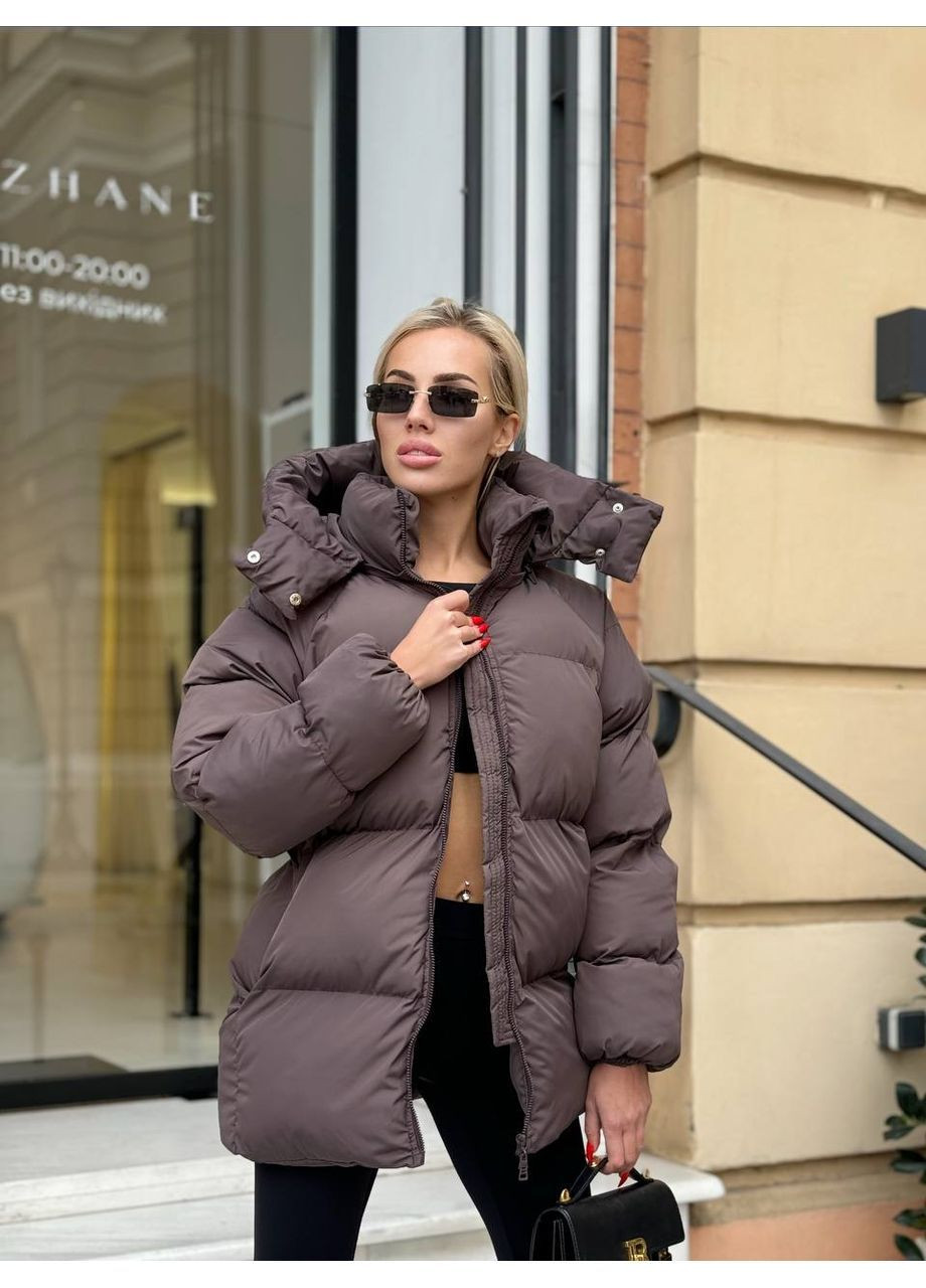 Коричневый зимний Пуховик Style Point