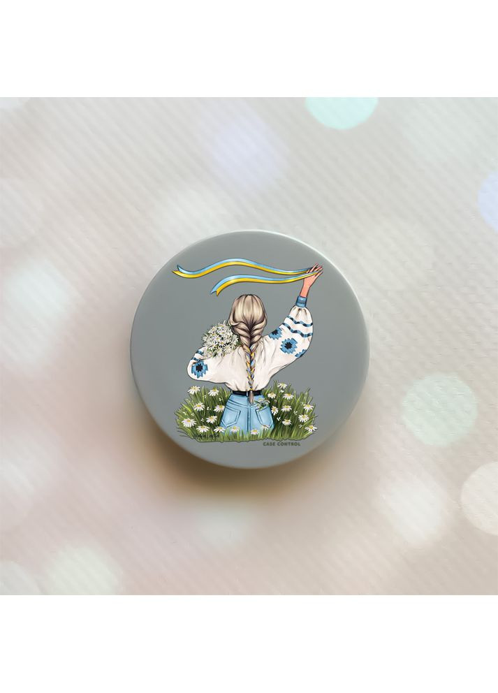 Тримач для смартфона / планшета попсокет Popsocket Сірий:: Дівчина зі стрічкою (принт 17) Creative (360666056)