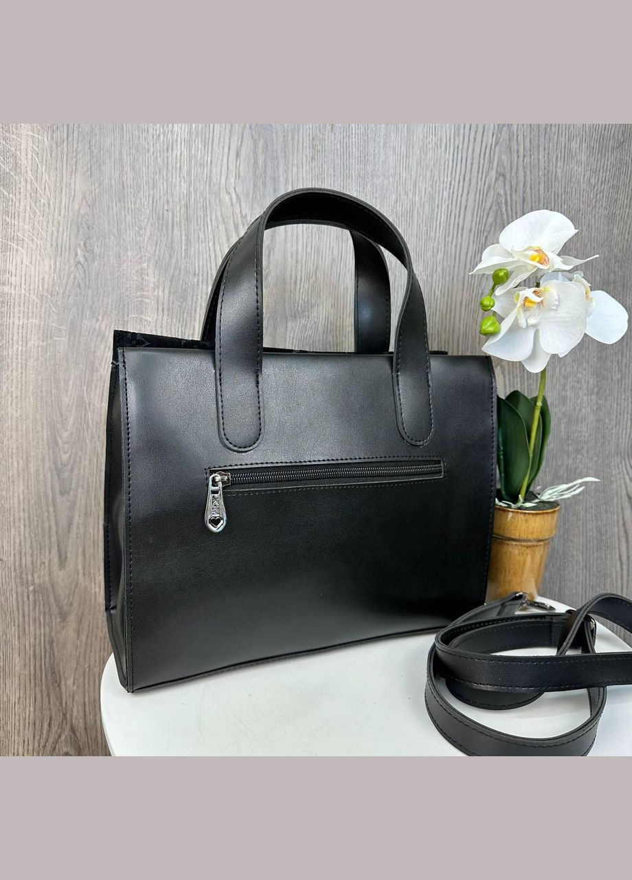 Жіноча замшева сумка на плече з тисненням із натуральної замші чорна (sku_1371) No Brand (330576682)