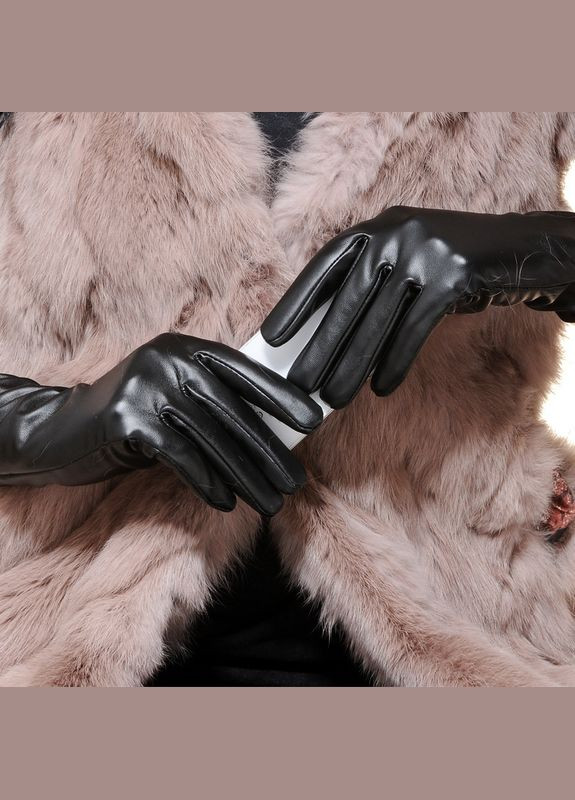 Рукавички високі жіночі із екошкіри чорний Jannet Рукавички (324621057)