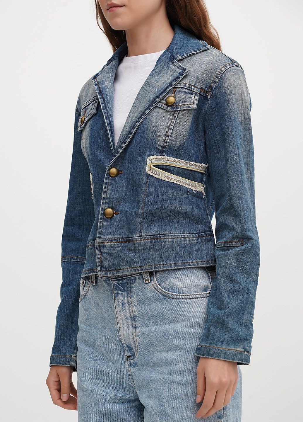 Синя демісезонна куртка куртка-піджак ZeeRucci