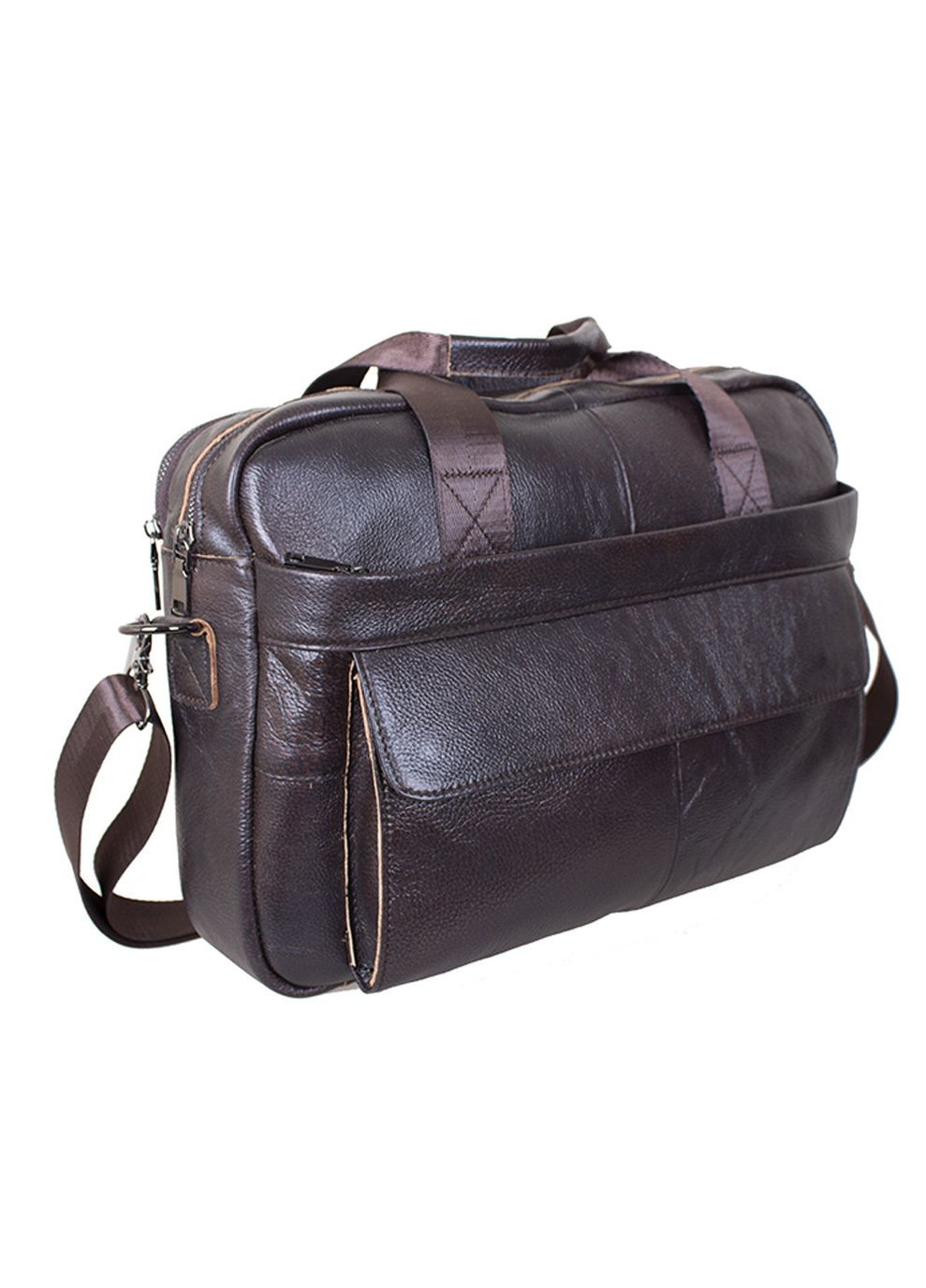 Мужская кожаная сумка NEWR1909DBROWN-111 коричневая No Brand (370848318)