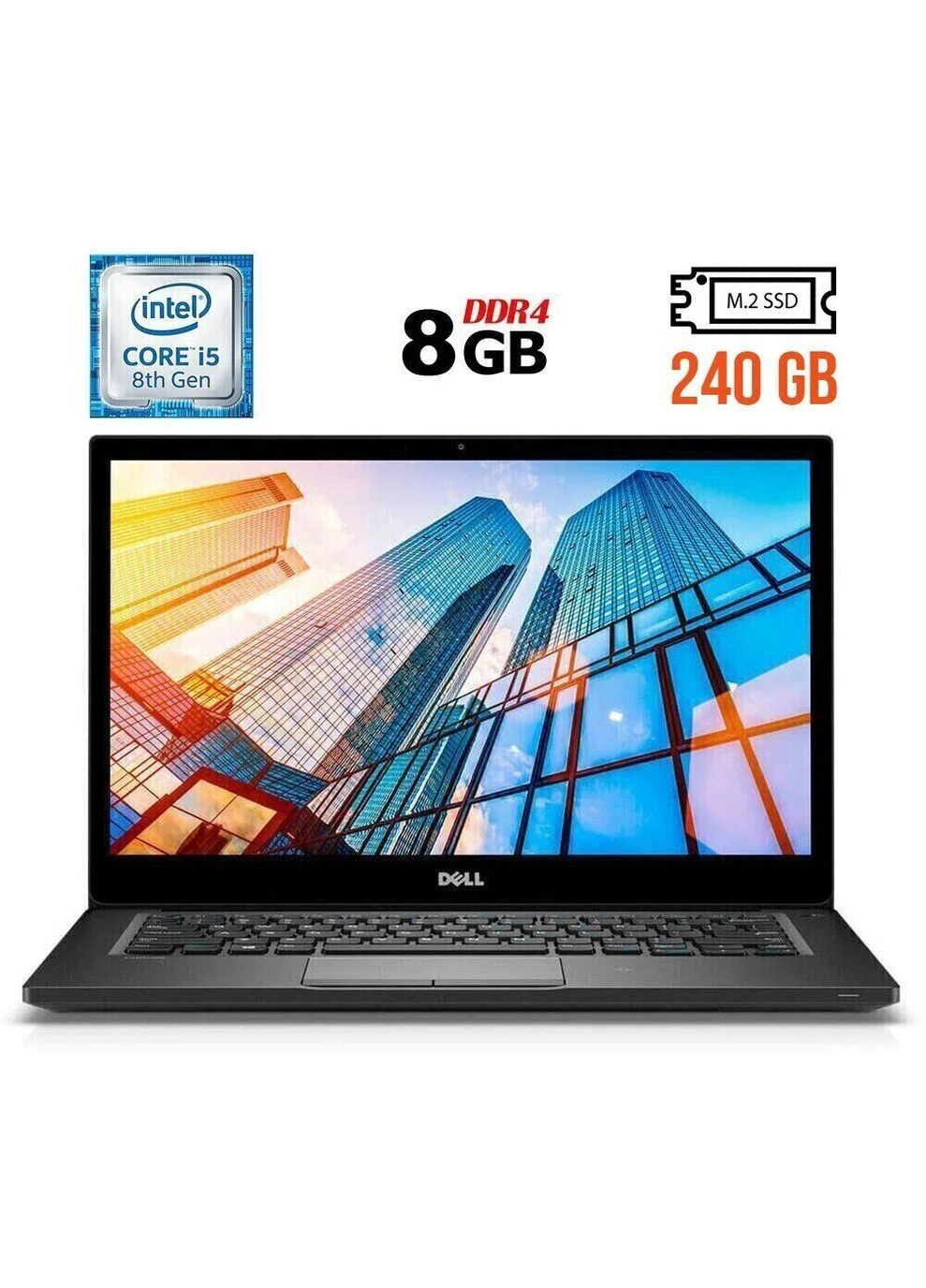 Ноутбук Latitude 7490 / 14" (1920x1080) IPS / Intel Core i5-8350U (4 (8) ядра по 1.7 - 3.6 GHz) / 8 GB DDR4 / 240 GB SSD M.2 / Dell (398144295)