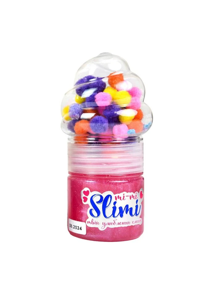 Оригинал! Игрушка-антистресс Слайм Mi-mi Slimi 71827ST(Pink) с помпонами Strateg (397579662)