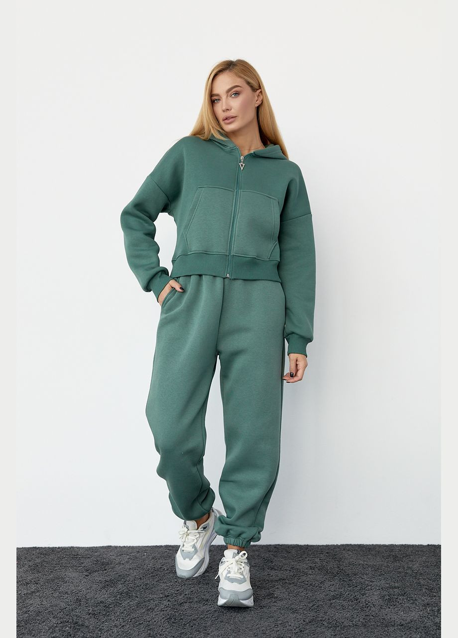 Жіночий спортивний костюм із начосом на блискавці Liton (296909086)