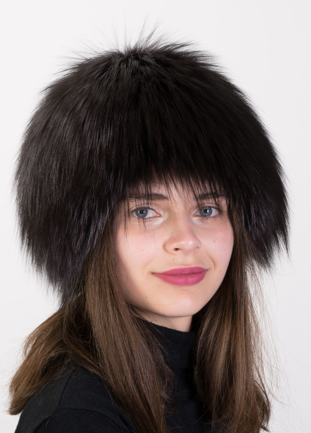 Женская шапка парик из натурального меха чернобурки Меховой Стиль Снопик (298289166)