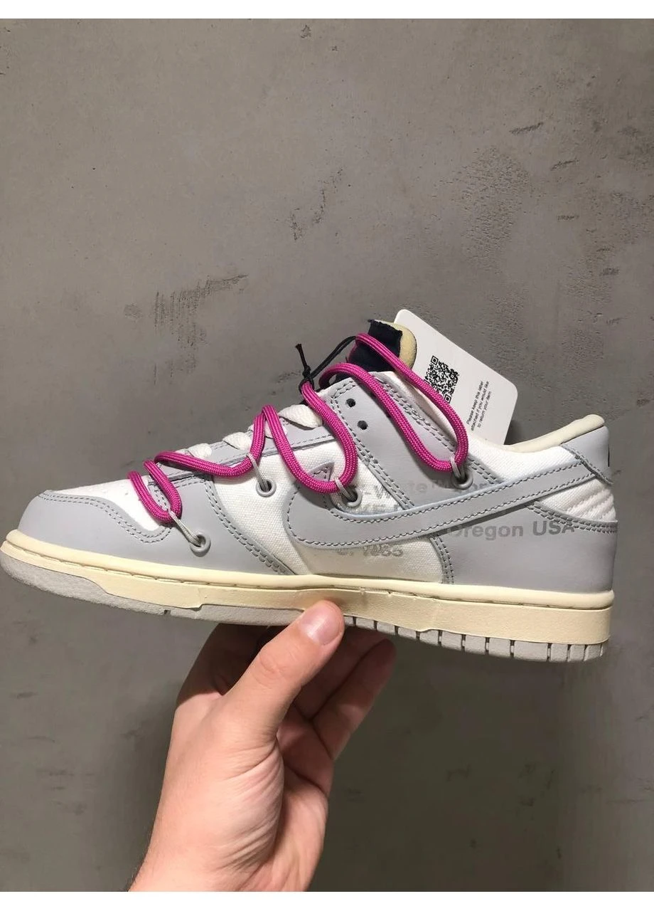 КРОССОВКИ ЖЕНСКИЕ NIKE SB DUNK LOW PURPLE LACES НАЙК СБ ДАНК БЕЛЫЕ No Brand белые демисезоны (391963929)