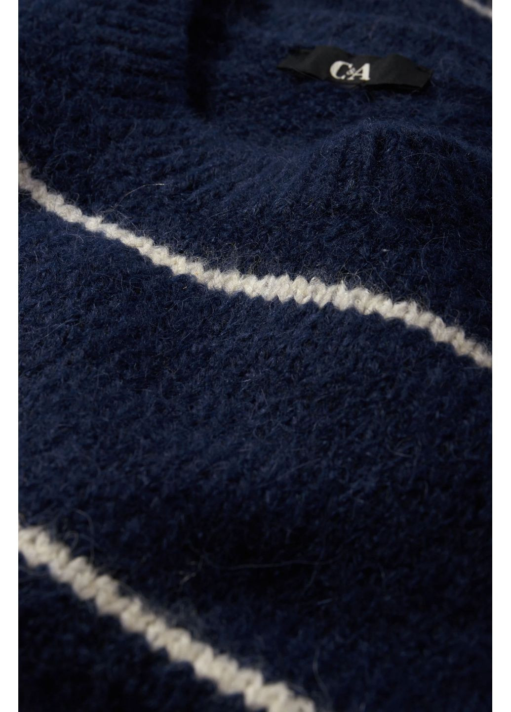 Темно-синій демісезонний светр з вовною та альпакою C&A