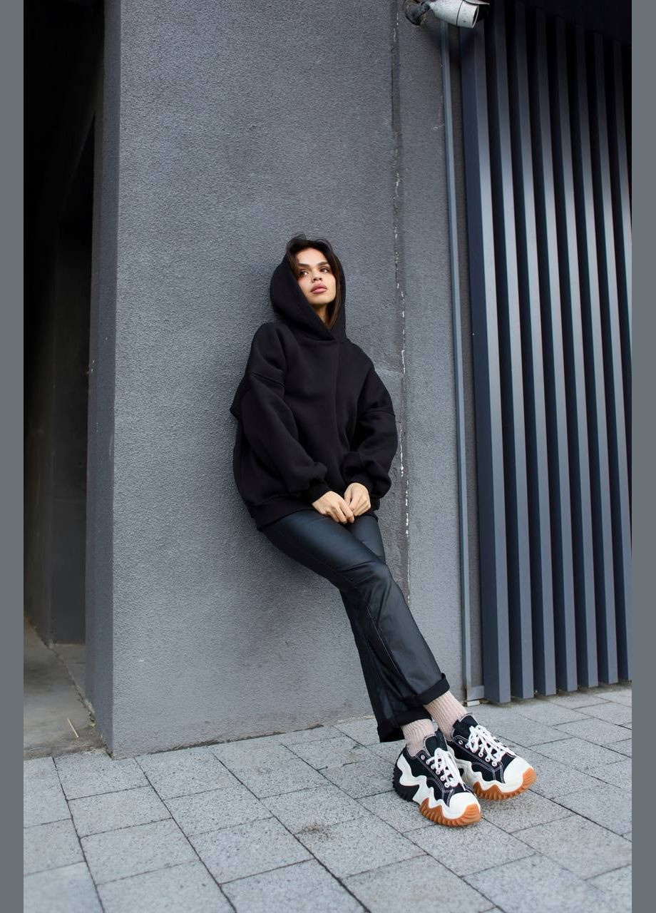 Теплый женскый худи с надписью Forever young оверсайз красное No Brand (306375696)