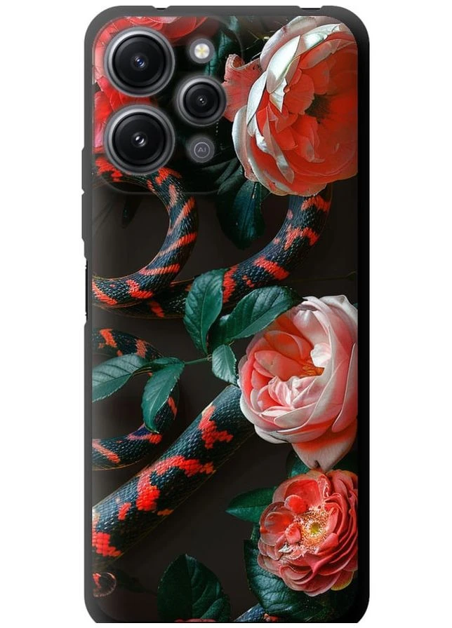 TPU чорний чохол 'Floran Snake' для Endorphone Xiaomi Redmi 12 (286768966)