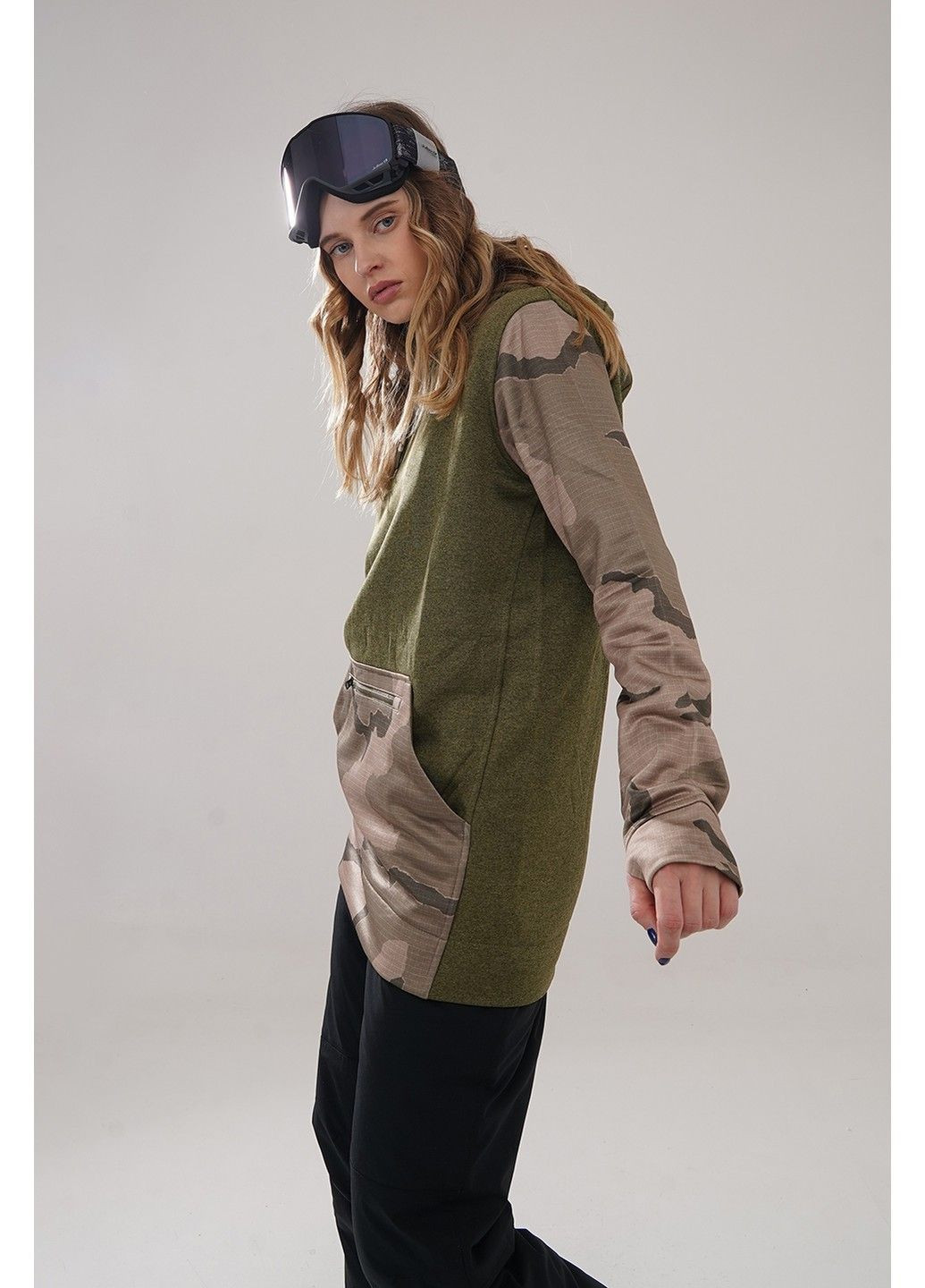 Худі W OAK LONG PULLOVER HOODIE martini olive heather/barren camo - 20840-W21 Burton (358497925)