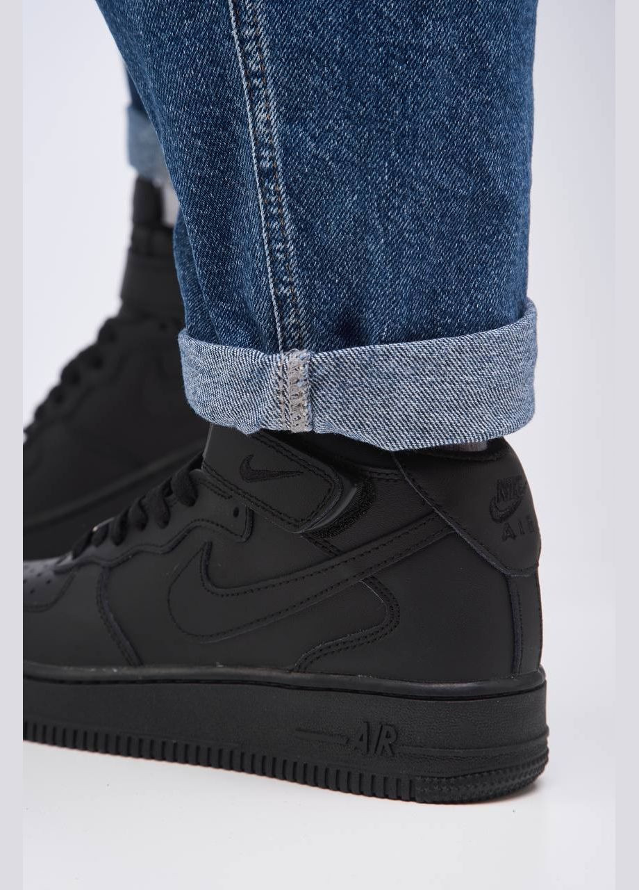 Кроссовки зимние женские и мужские Nike Air Force 1 winter high black fur | Найк Аир Форс 1 высокие черные с мехом No Brand чёрные зима (309006101)