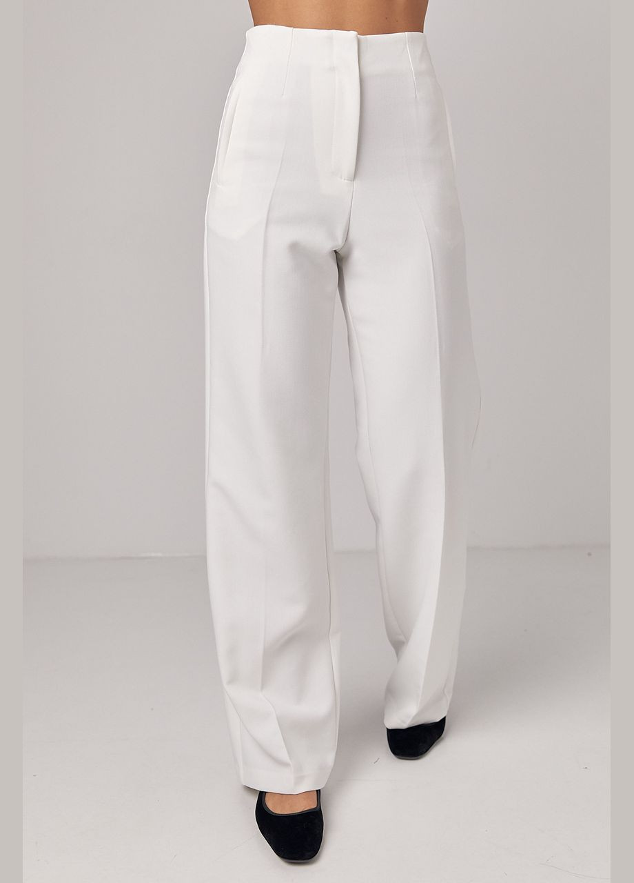 Класичні жіночі штани зі стрілками - червоний Lurex (300591741)