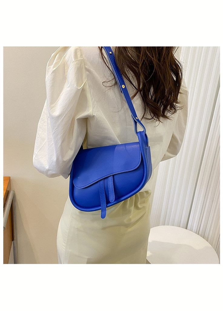 Жіноча класична сумка сідло 7048 крос-боді через плече синя No Brand (303322984)