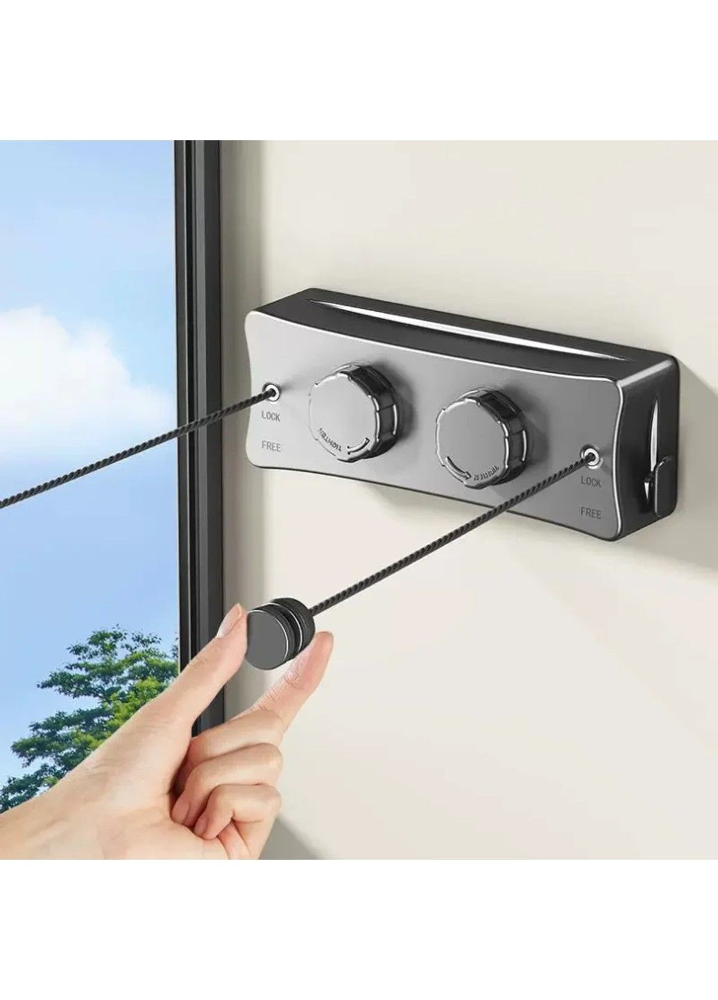 Сушилка для белья настенная веревка/трос двойная с фиксатором 5м AC2505D4 No Brand (358497476)