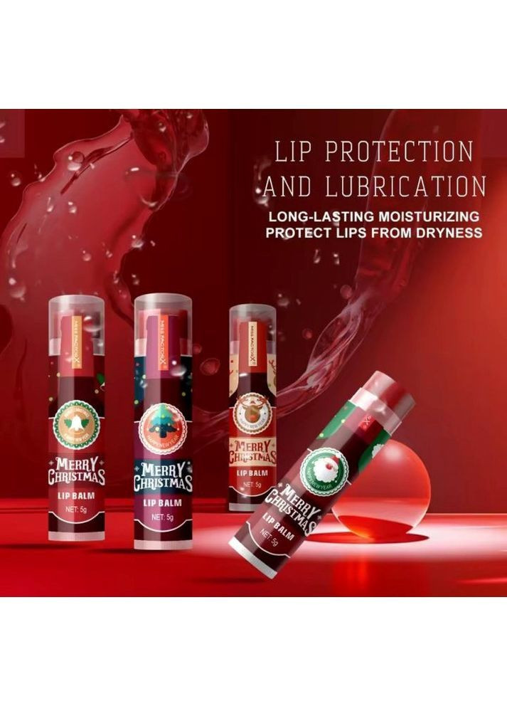Подарунковий набір помад для губ Merry Christmas 8 штук 4 кольори х 5 г No Brand (366080140)