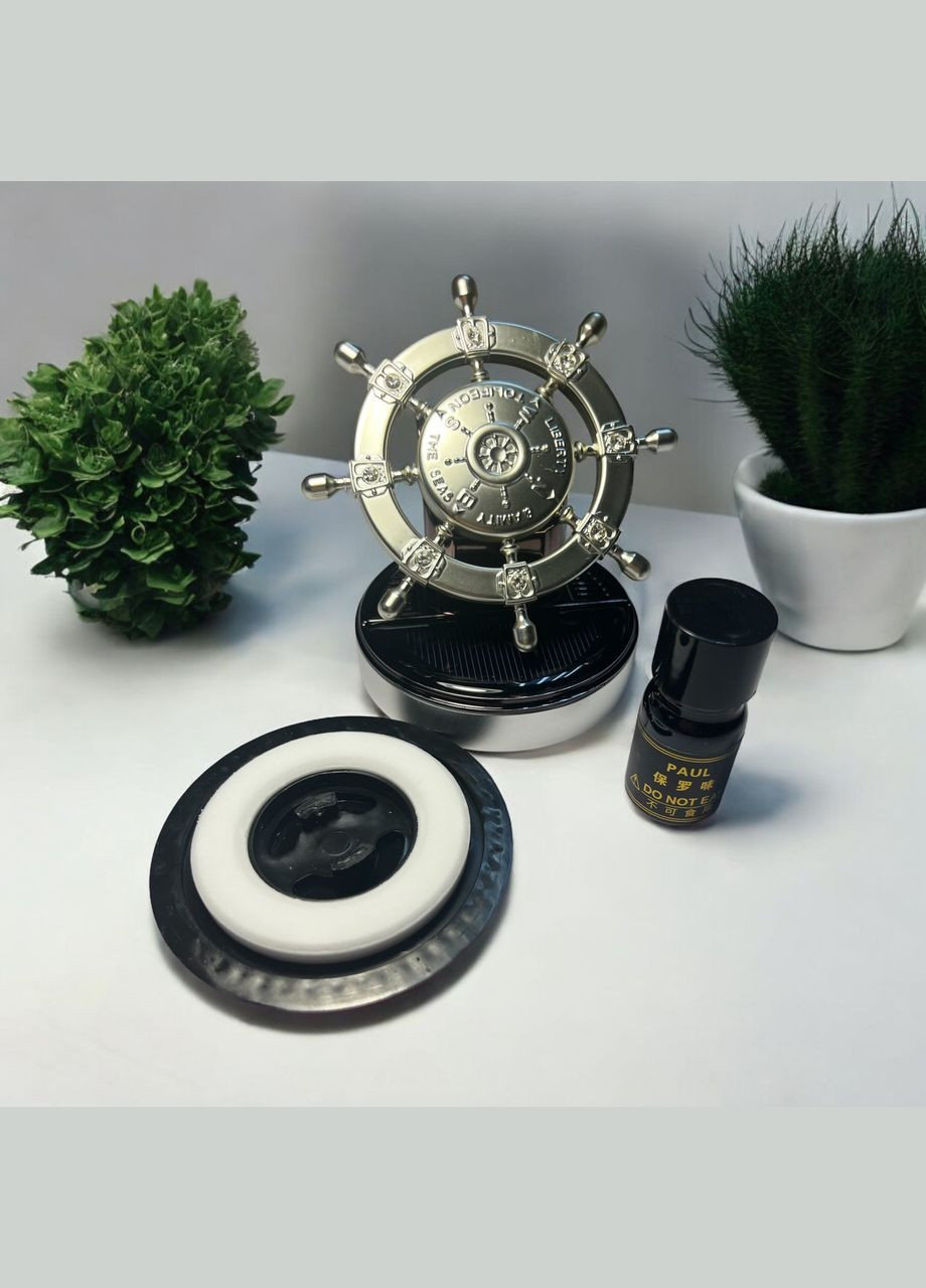 Ароматизатор для автомобіля TK-22 Штурвал на сонячній батареї, Silver VHG (360771914)