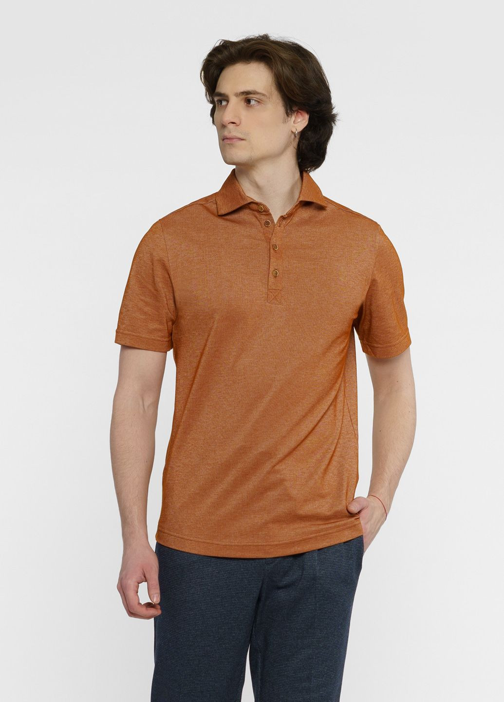 Коричневая футболка-поло мужское коричневое для мужчин Arber однотонная