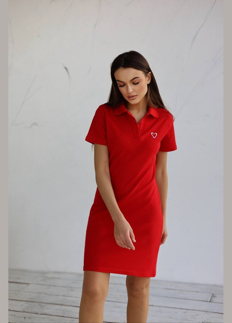 Красное женское платье лакоста No Brand