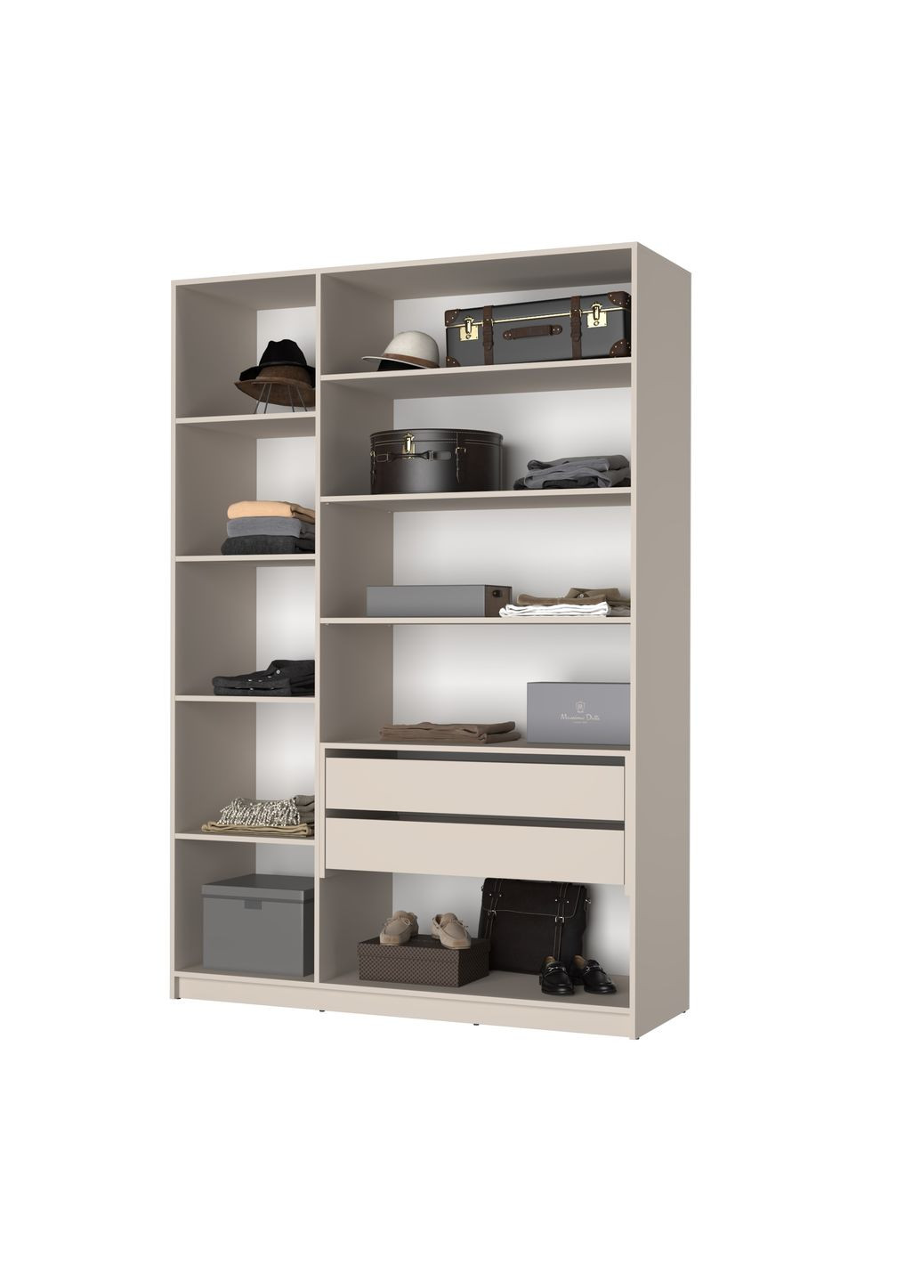 Шафа 3-дверна Оскар ДСП BG, блок шухляд+полиці 150x52x220 см (MBS-4638) MebelStar (366427563)