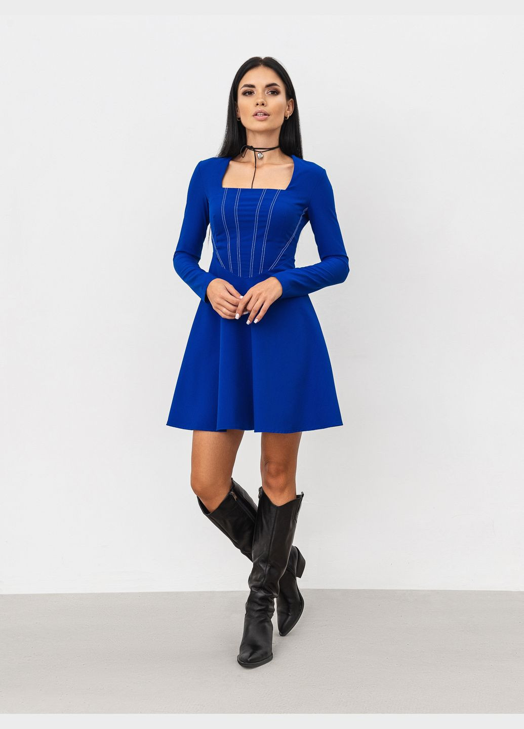 Синее повседневный платье romashka Ромашка однотонное