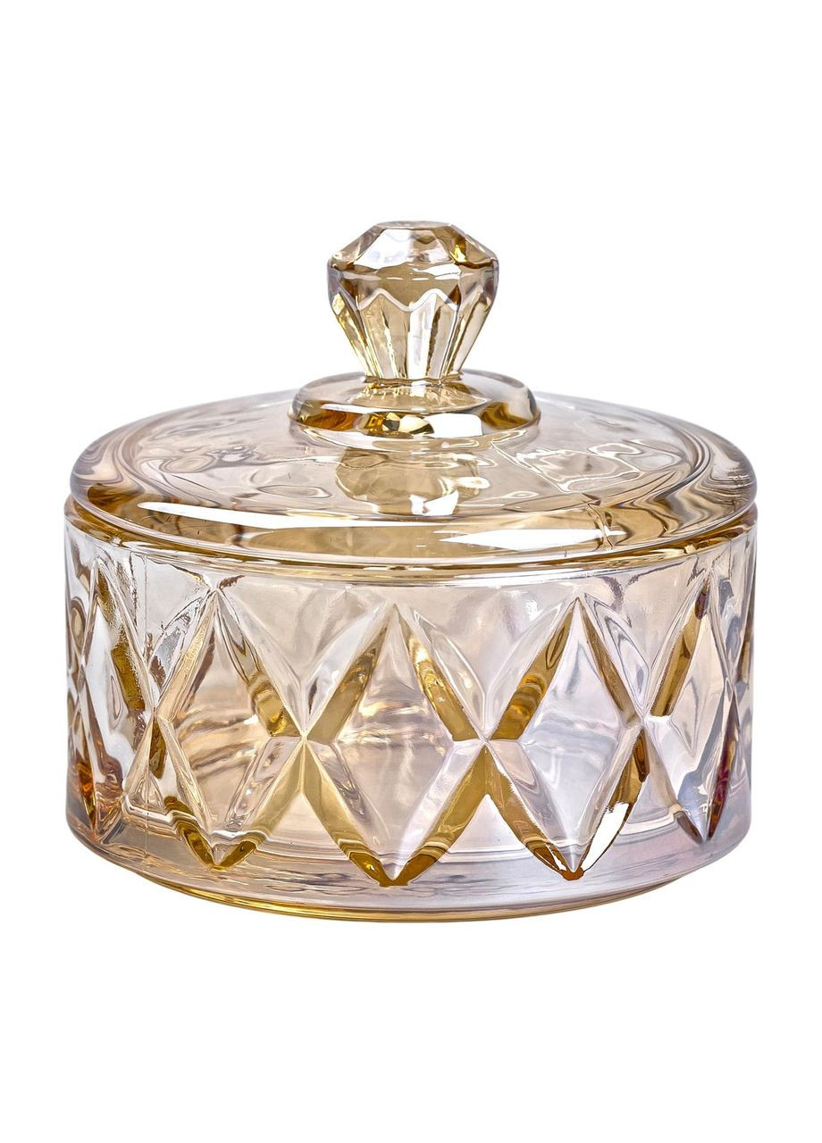 Цукерниця з кришкою скляна під кришталь коричневий Yiwu (329058908)