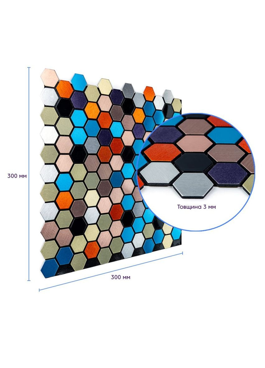 Самоклеящаяся алюминиевая плитка 300х300х3мм SW00001932 Sticker Wall (298284430)