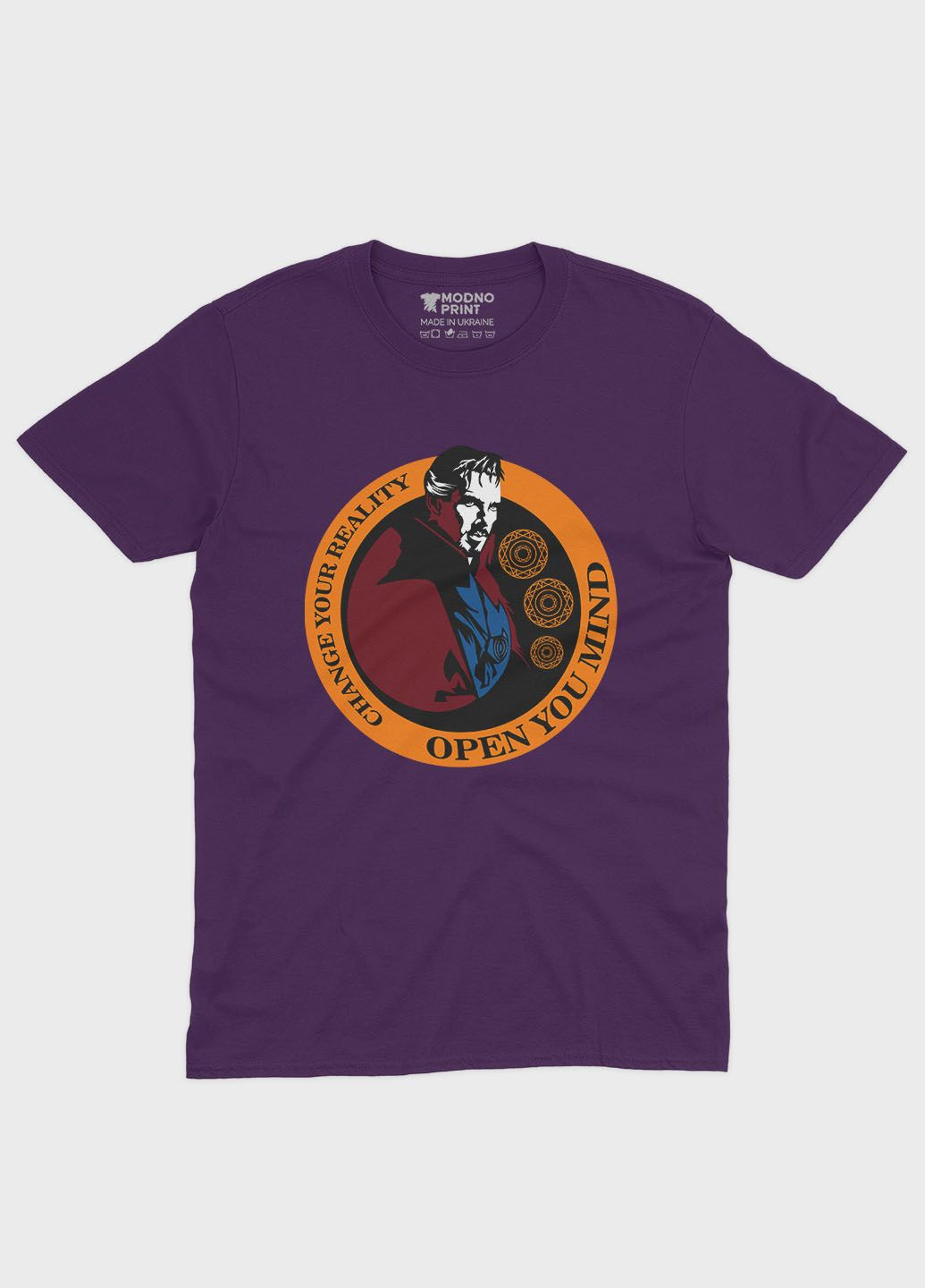 Фиолетовая демисезонная футболка для мальчика с принтом супергероя - доктор стрэндж (ts001-1-dby-006-020-005-b) Modno