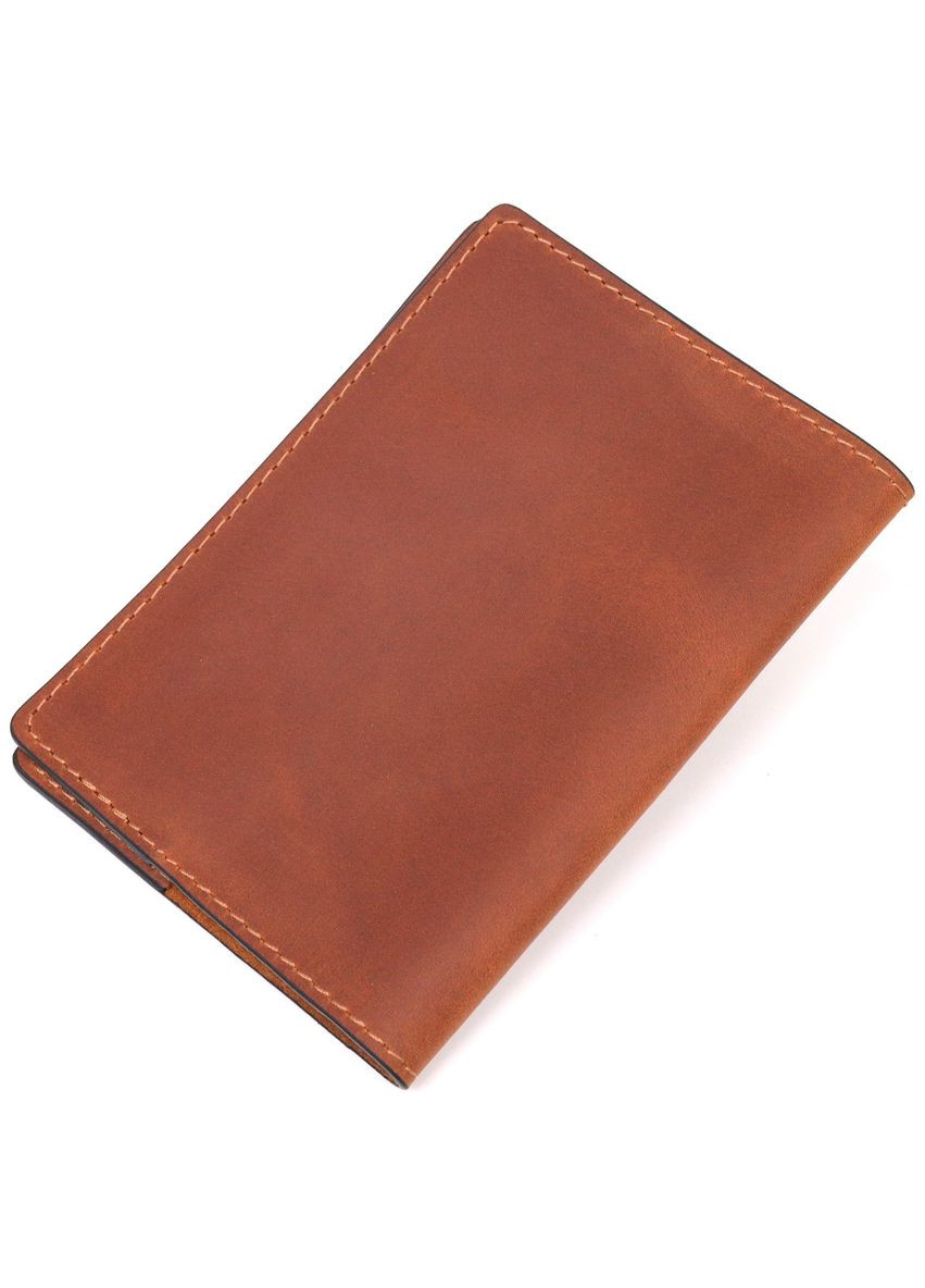 Интересная обложка на паспорт из винтажной кожи Слава ВСУ светло-коричневая 16727 Grande Pelle (362418446)