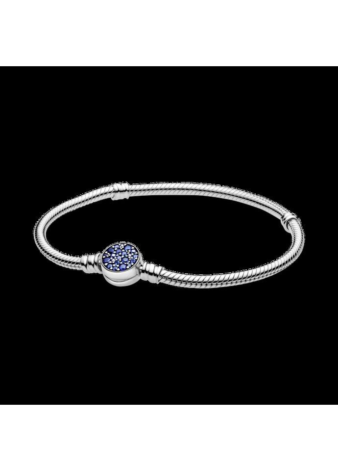Срібний браслет Пандора "Блискучий синій диск" 599288C01 Kabluchka (355348664)