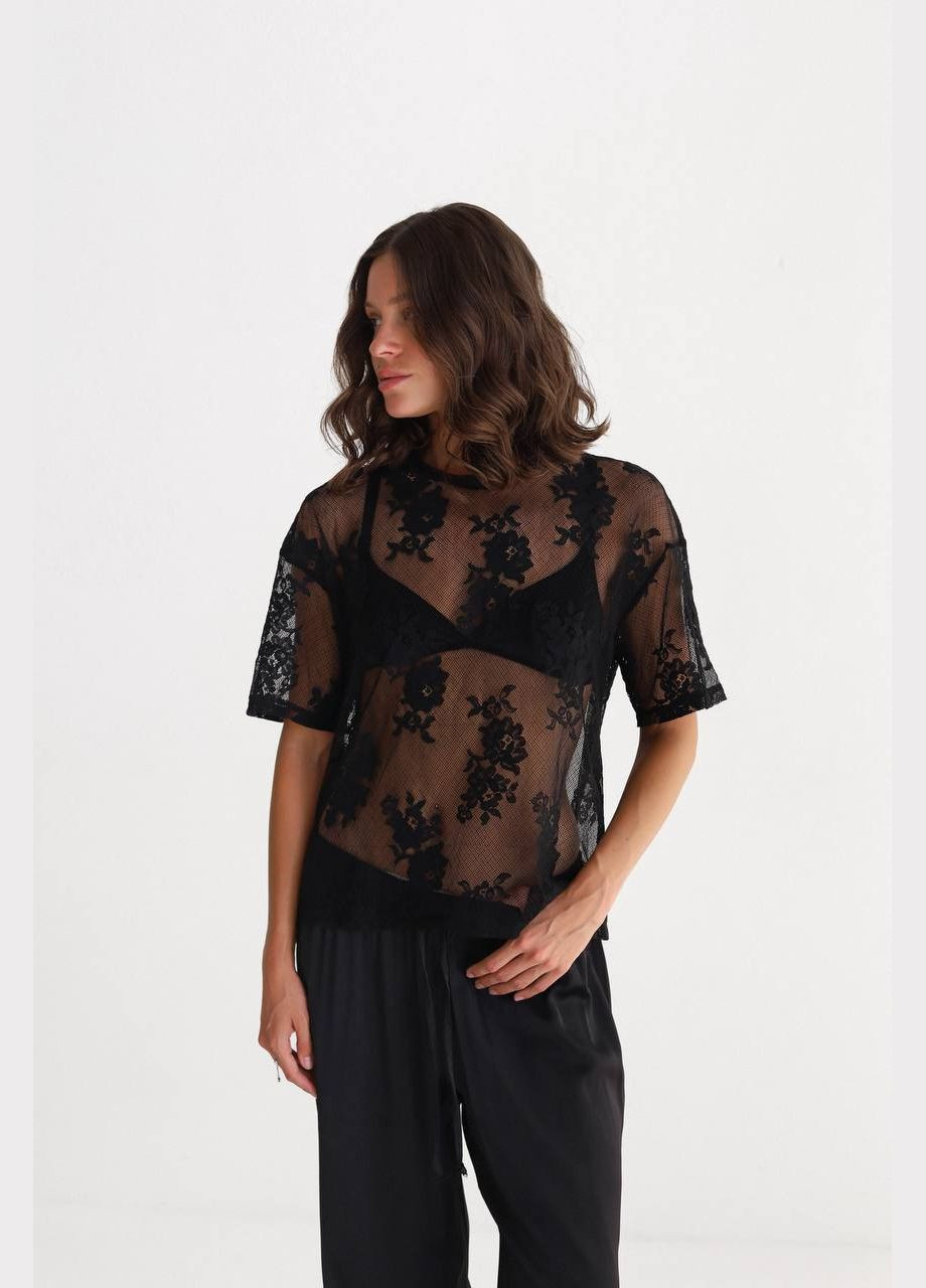 Футболка с кружевом Україна - (340956818)